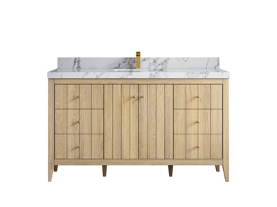 Atlanta White Oak 60 in. W x 22 in. D Single Sink Bathroom Vanity - Willow Bath and Vanity