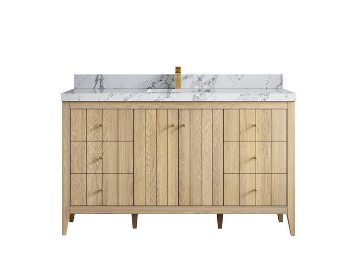 Atlanta White Oak 60 in. W x 22 in. D Single Sink Bathroom Vanity - photo 21
