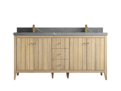 Atlanta White Oak 72 in. W x 22 in. D Double Sink Bathroom Vanity - photo 34