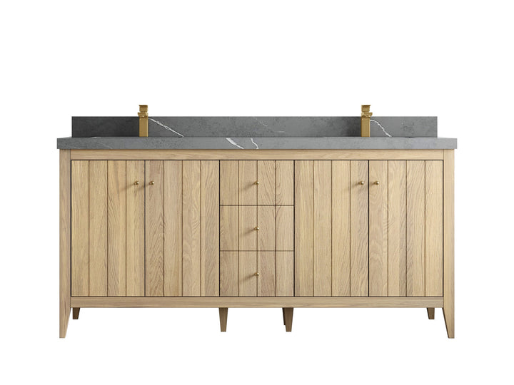 Atlanta White Oak 72 in. W x 22 in. D Double Sink Bathroom Vanity - photo 35