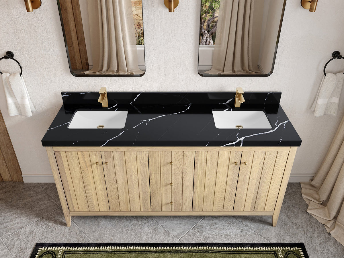 Atlanta White Oak 72 in. W x 22 in. D Double Sink Bathroom Vanity - Willow Bath and Vanity
