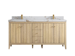 Atlanta White Oak 72 in. W x 22 in. D Double Sink Bathroom Vanity - photo 38