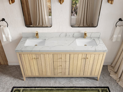 Atlanta White Oak 72 in. W x 22 in. D Double Sink Bathroom Vanity - Willow Bath and Vanity