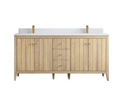 Atlanta White Oak 72 in. W x 22 in. D Double Sink Bathroom Vanity - Willow Bath and Vanity
