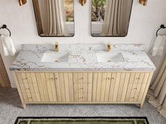 Atlanta White Oak 84 in. W x 22 in. D Double Sink Bathroom Vanity - photo 37