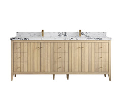 Atlanta White Oak 84 in. W x 22 in. D Double Sink Bathroom Vanity - photo 40