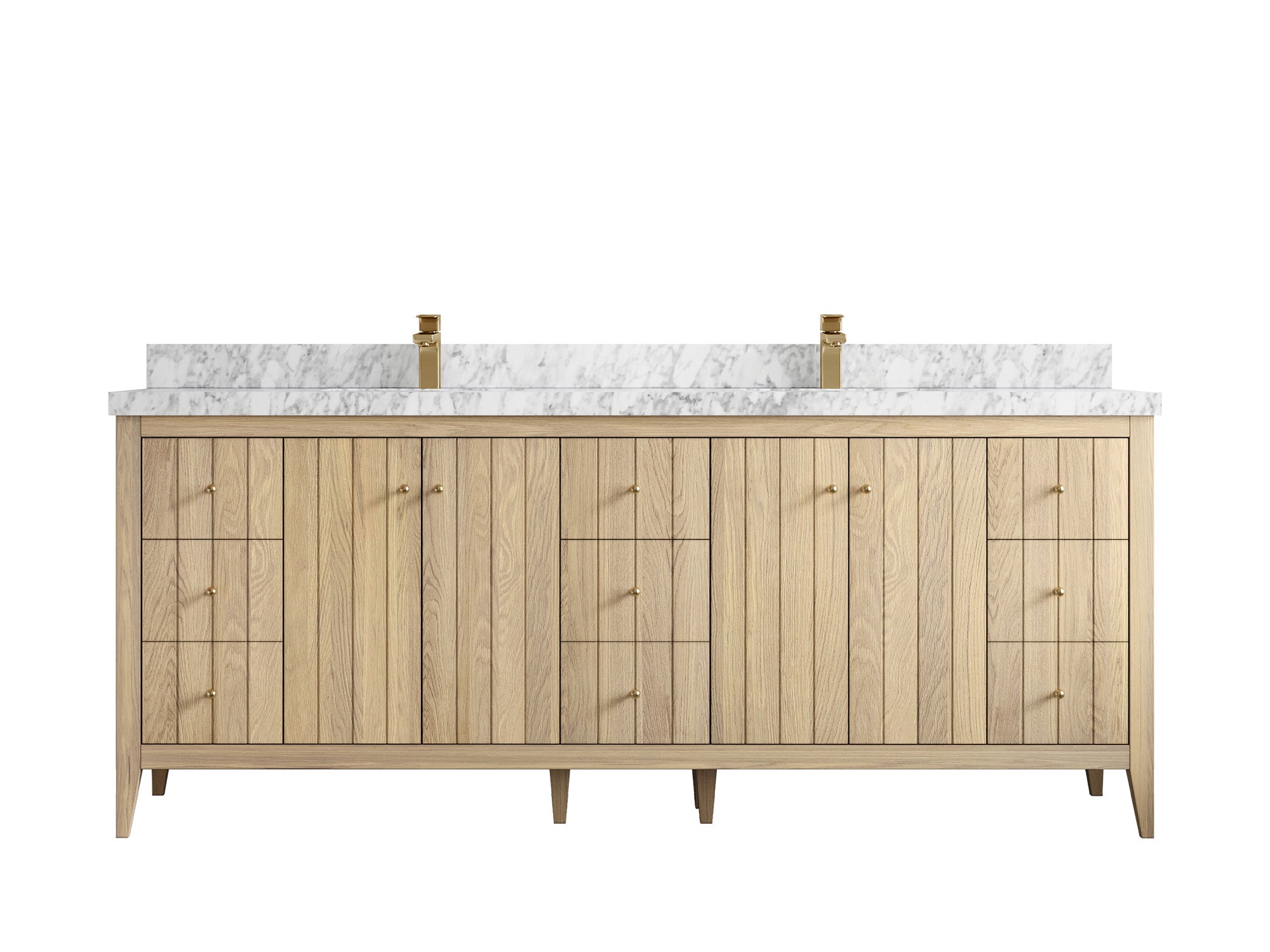 Atlanta White Oak 84 in. W x 22 in. D Double Sink Bathroom Vanity - Willow Bath and Vanity