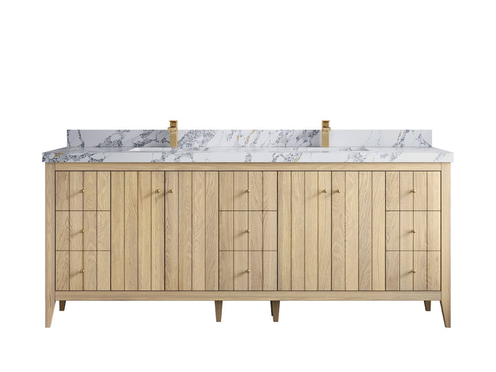 Atlanta White Oak 84 in. W x 22 in. D Double Sink Bathroom Vanity - photo 21