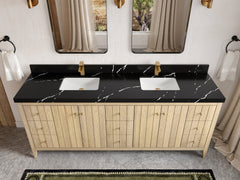 Atlanta White Oak 84 in. W x 22 in. D Double Sink Bathroom Vanity - photo 7