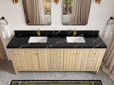 Atlanta White Oak 84 in. W x 22 in. D Double Sink Bathroom Vanity - Willow Bath and Vanity