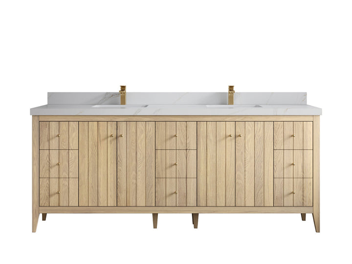 Atlanta White Oak 84 in. W x 22 in. D Double Sink Bathroom Vanity - photo 23