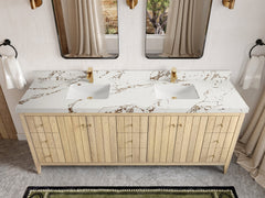 Atlanta White Oak 84 in. W x 22 in. D Double Sink Bathroom Vanity - photo 35