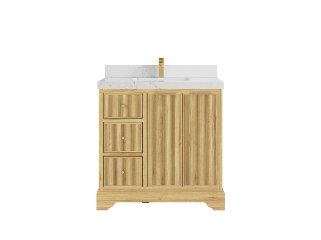 Austin Teak Wood 36 in. W x 22 in. D Center Sink Bathroom Vanity - Willow Bath and Vanity