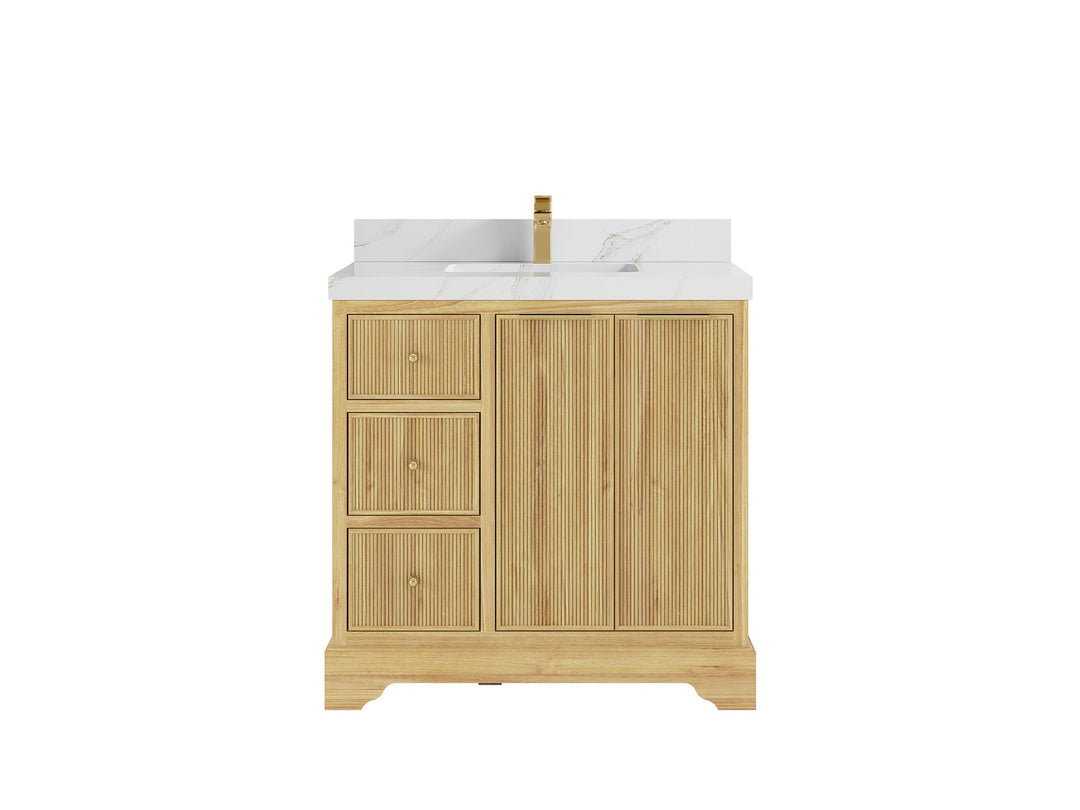 Austin Teak Wood 36 in. W x 22 in. D Center Sink Bathroom Vanity - Willow Bath and Vanity