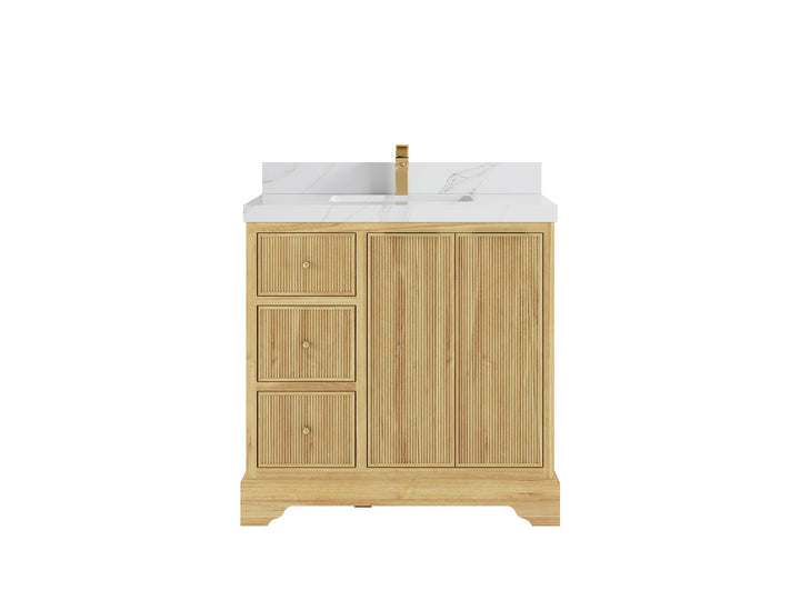 Austin Teak Wood 36 in. W x 22 in. D Center Sink Bathroom Vanity - photo 20