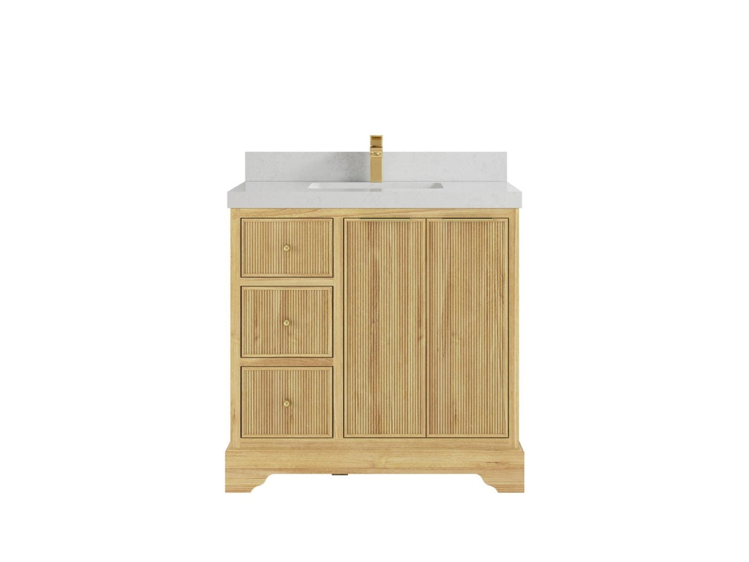 Austin Teak Wood 36 in. W x 22 in. D Center Sink Bathroom Vanity - Willow Bath and Vanity