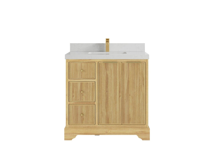 Austin Teak Wood 36 in. W x 22 in. D Center Sink Bathroom Vanity - photo 10