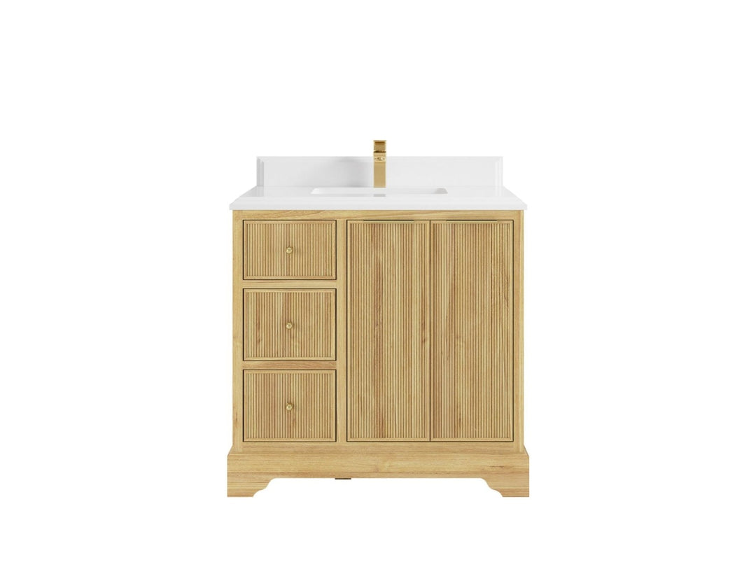 Austin Teak Wood 36 in. W x 22 in. D Center Sink Bathroom Vanity - Willow Bath and Vanity