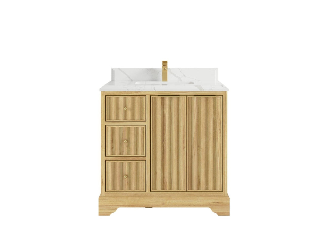 Austin Teak Wood 36 in. W x 22 in. D Center Sink Bathroom Vanity - Willow Bath and Vanity