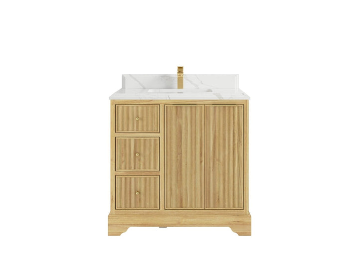 Austin Teak Wood 36 in. W x 22 in. D Center Sink Bathroom Vanity - photo 11