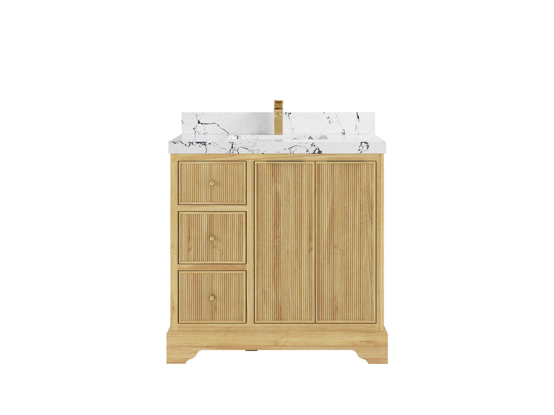 Austin Teak Wood 36 in. W x 22 in. D Center Sink Bathroom Vanity - Willow Bath and Vanity