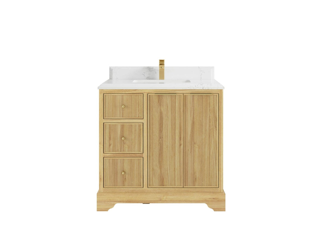 Austin Teak Wood 36 in. W x 22 in. D Center Sink Bathroom Vanity - Willow Bath and Vanity