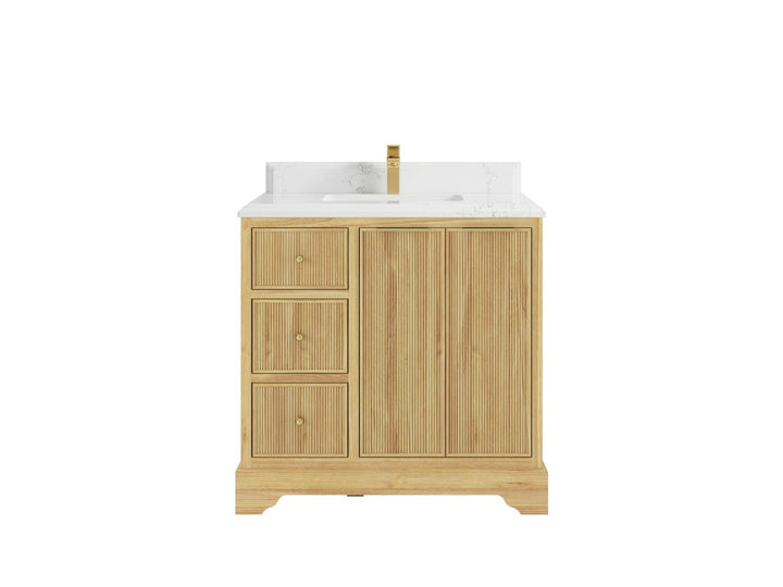 Austin Teak Wood 36 in. W x 22 in. D Center Sink Bathroom Vanity - photo 12