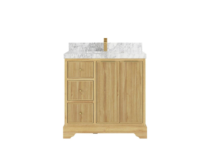 Austin Teak Wood 36 in. W x 22 in. D Center Sink Bathroom Vanity - photo 9