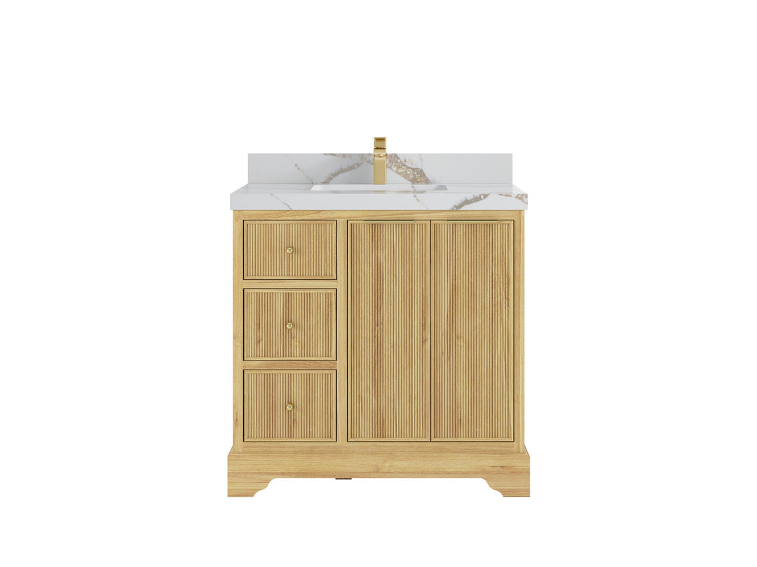 Austin Teak Wood 36 in. W x 22 in. D Center Sink Bathroom Vanity - Willow Bath and Vanity