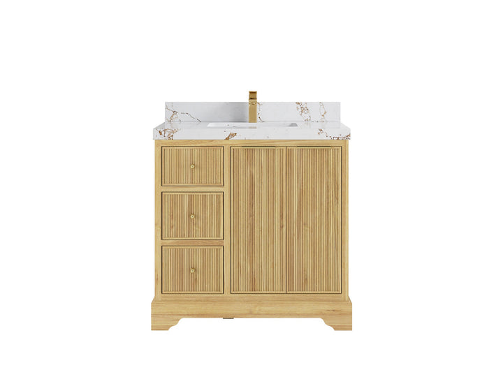 Austin Teak Wood 36 in. W x 22 in. D Center Sink Bathroom Vanity - photo 22