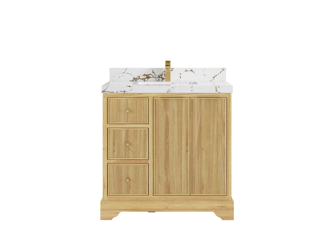 Austin Teak Wood 36 in. W x 22 in. D Center Sink Bathroom Vanity - Willow Bath and Vanity