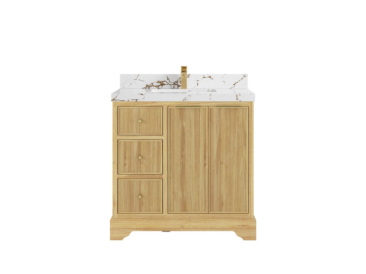 Austin Teak Wood 36 in. W x 22 in. D Center Sink Bathroom Vanity - photo 21