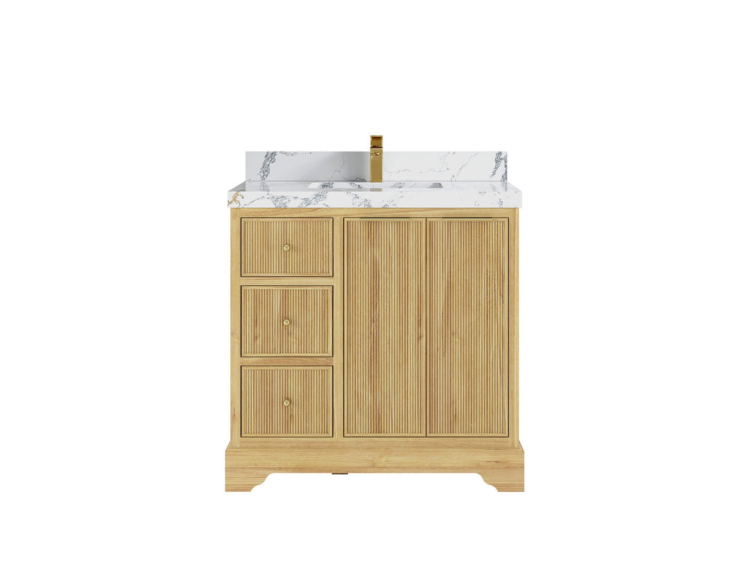 Austin Teak Wood 36 in. W x 22 in. D Center Sink Bathroom Vanity - Willow Bath and Vanity