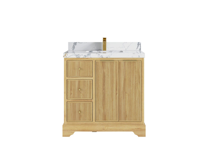 Austin Teak Wood 36 in. W x 22 in. D Center Sink Bathroom Vanity - photo 24