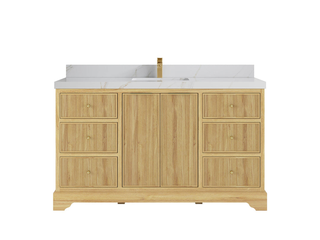 Austin Teak Wood 60 in. W x 22 in. D Double Sink Bathroom Vanity - Willow Bath and Vanity