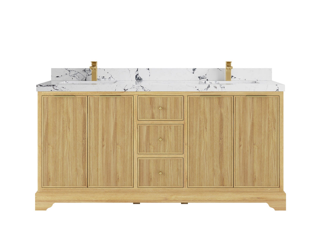 Austin Teak Wood 72 in. W x 22 in. D Double Sink Bathroom Vanity - Willow Bath and Vanity