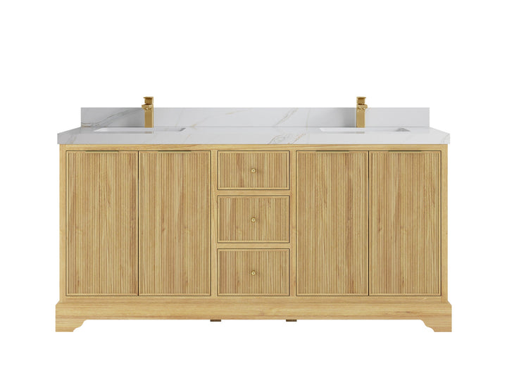 Austin Teak Wood 72 in. W x 22 in. D Double Sink Bathroom Vanity - photo 22