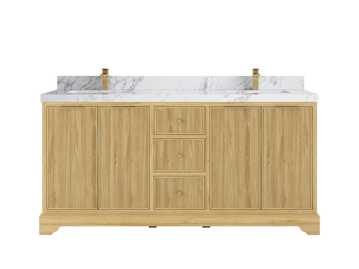 Austin Teak Wood 72 in. W x 22 in. D Double Sink Bathroom Vanity - photo 21
