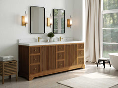 Austin Teak Wood 84 in. W x 22 in. D Double Sink Bathroom Vanity - photo 2