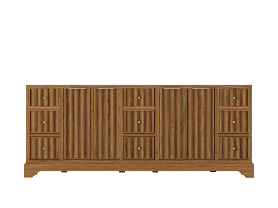 Austin Teak Wood 84 in. W x 22 in. D Double Sink Bathroom Vanity - Willow Bath and Vanity