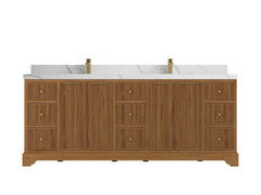Austin Teak Wood 84 in. W x 22 in. D Double Sink Bathroom Vanity - photo 12