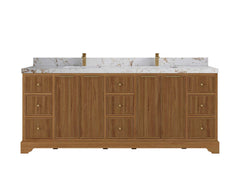 Austin Teak Wood 84 in. W x 22 in. D Double Sink Bathroom Vanity - photo 26