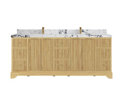 Austin Teak Wood 84 in. W x 22 in. D Double Sink Bathroom Vanity - photo 24