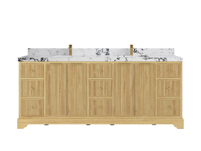 Austin Teak Wood 84 in. W x 22 in. D Double Sink Bathroom Vanity - Willow Bath and Vanity