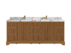 Austin Teak Wood 84 in. W x 22 in. D Double Sink Bathroom Vanity - photo 25