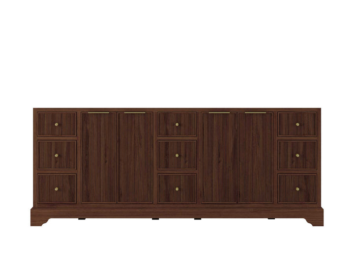Austin Teak Wood 84 in. W x 22 in. D Double Sink Bathroom Vanity - photo 11