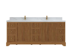 Austin Teak Wood 84 in. W x 22 in. D Double Sink Bathroom Vanity - photo 21