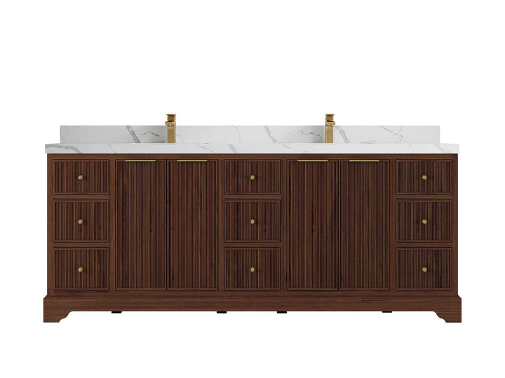 Austin Teak Wood 84 in. W x 22 in. D Double Sink Bathroom Vanity - photo 18
