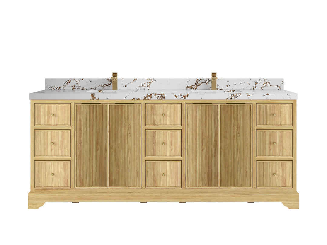 Austin Teak Wood 84 in. W x 22 in. D Double Sink Bathroom Vanity - Willow Bath and Vanity