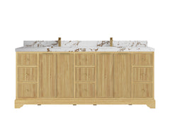 Austin Teak Wood 84 in. W x 22 in. D Double Sink Bathroom Vanity - photo 22
